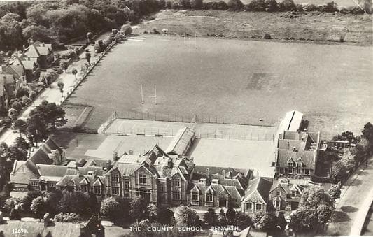 Penarth Grammar School, from above - 1954