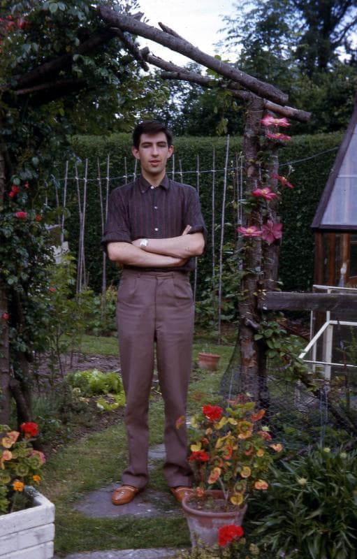 David in his parent's garden.