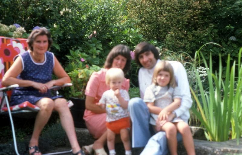 David and Heather's growing family with his Mum Enid.
