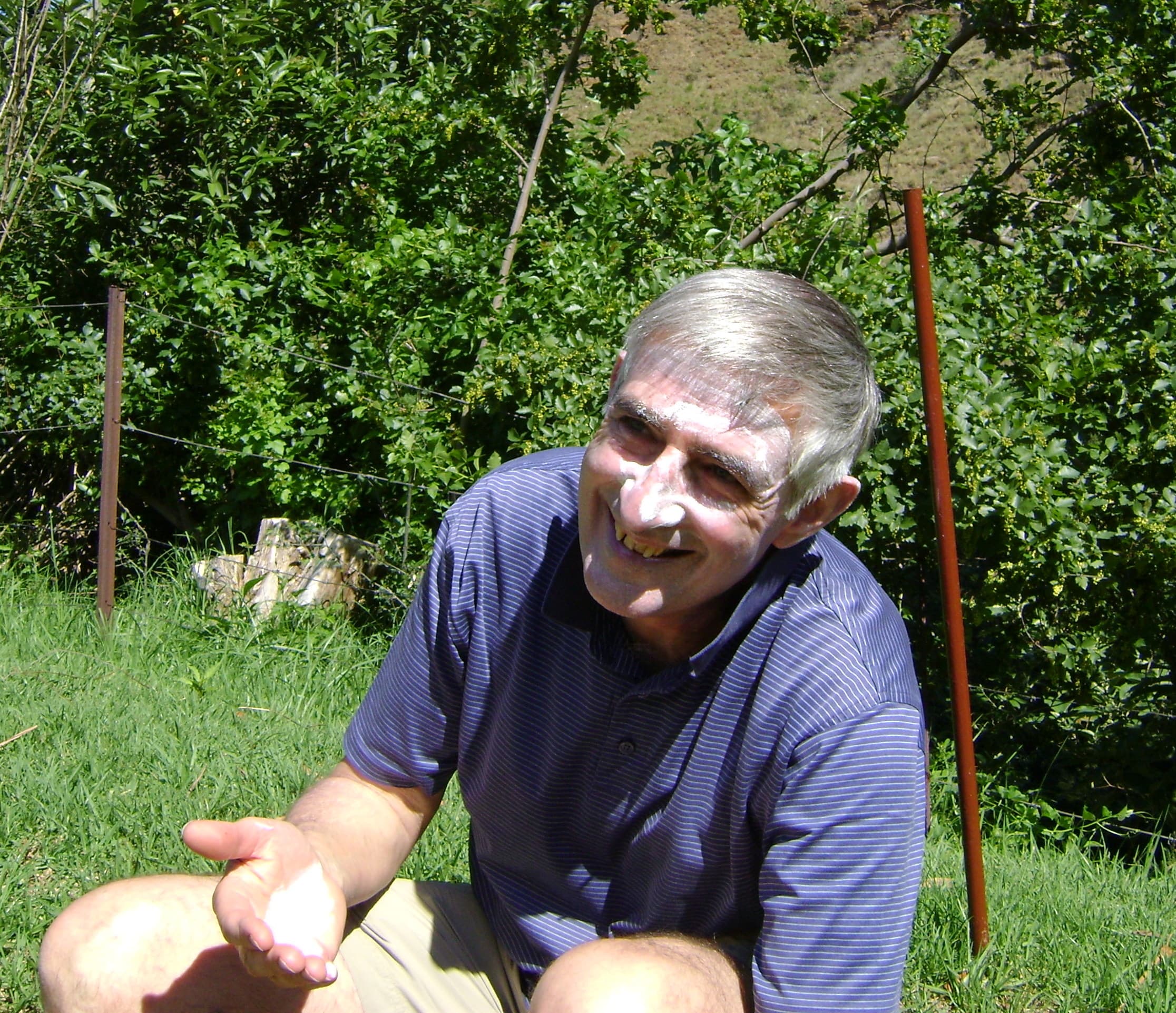 David preparing for a game of bowls at The Caverns in Drakensberg, South Africa - November 2008